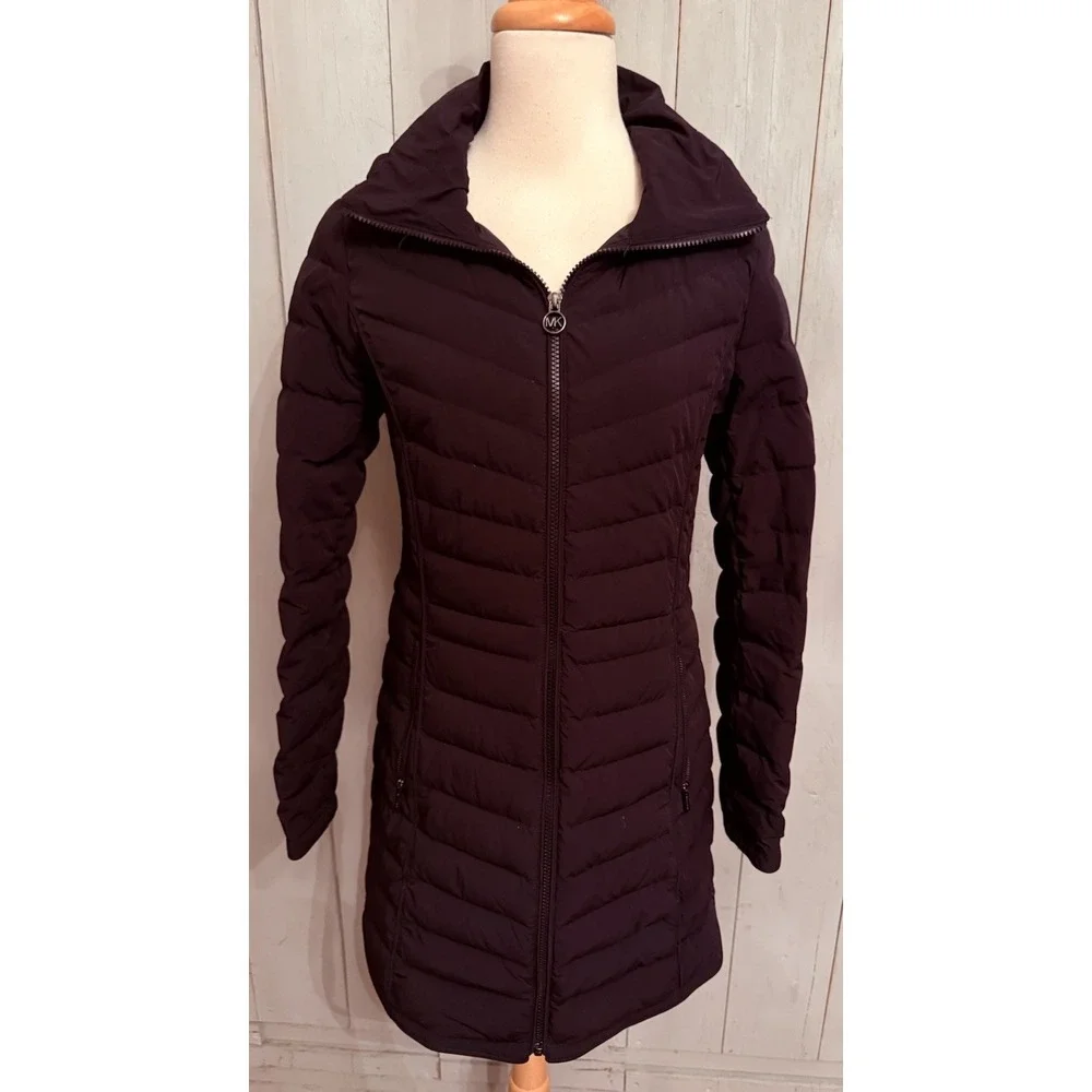 MICHAEL KORS Quilted Packable Hooded Down Fill Puffer Jacket‎ Coat M Black 240$